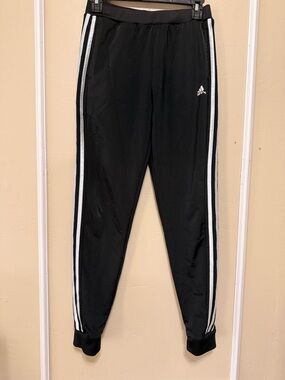 adidas Black Joggers with White Side Stripes and Logo